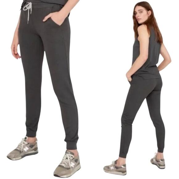 MATE the Label Organic Thermal Waffle Jogger Pant Charcoal S - Picture 1 of 10